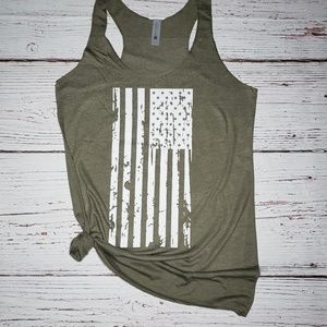 Distressed American Flag Racerback Graphic Tank